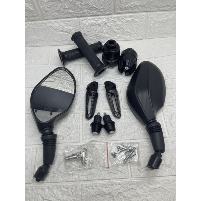 paket Honda-Spion Click Polos+Handgrip Karbon+Jalu As Jumbo+Jalu Stang Matic+Footstep Scoopy Lokal