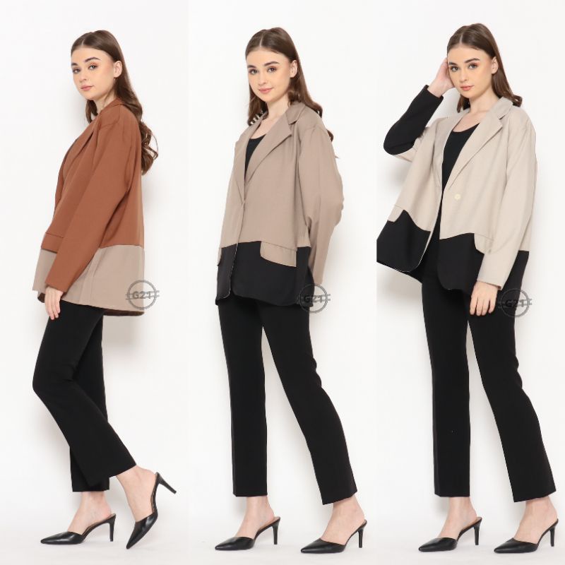 Blazer Wanita Outer Oversize Korea Style Kerja Casual Premium Lengan Panjang Blezer Outher Wanita Oversized Korean Kantor Kasual