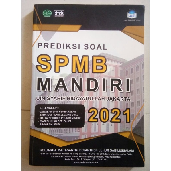 BUKU SPMB MANDIRI 2021 UIN SYARIF HIDAYATULLAH JAKARTA 2021 TERBARU