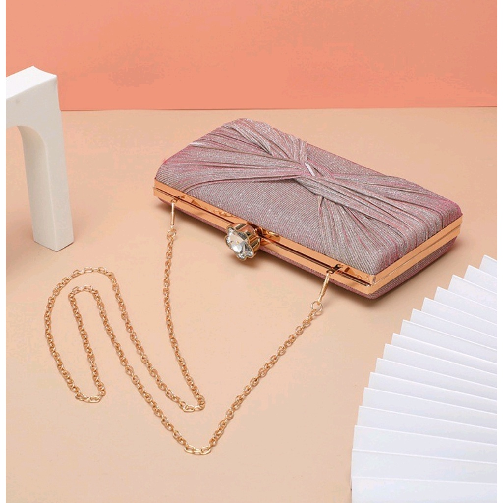 BJ15594 - BLACK/GOLD/SILVER/SOFTPINK - TAS PESTA CLUTCH TALI RANTAI SLEMPANG IMPORT TAS WANITA FASHION IMPORT MODIS ELEGAN TERMURAH TERLARIS TERBARU BAGSTORE JAKARTA TAS BATAM CR7514 ELJ5594 GT1823 BQ3283 LT2010 JT1206