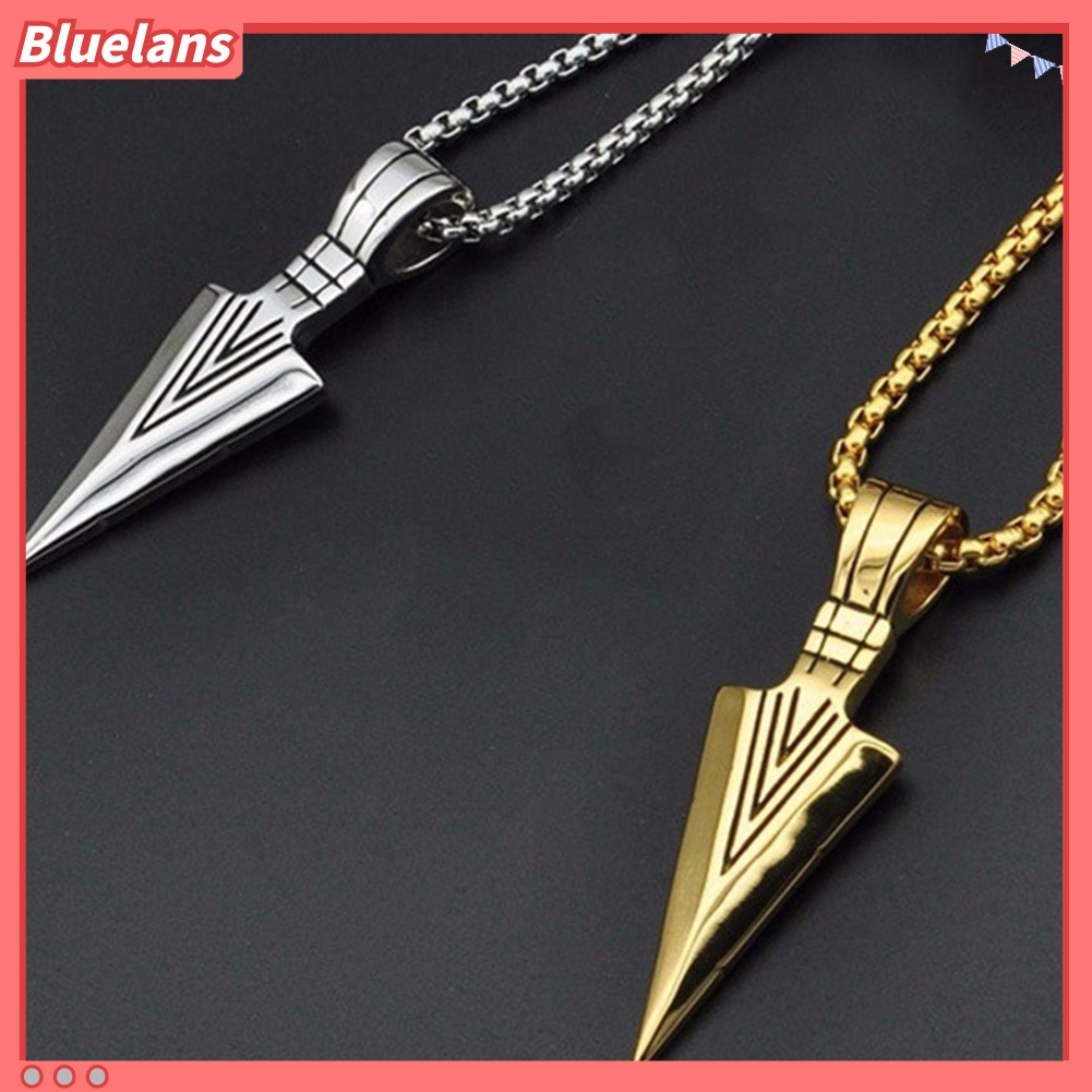 Bluelans Fashion Men Arrow Head Pendant Necklace Street Party Long Chain Jewelry Gift