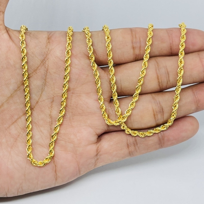 Kalung Tambang Manis Kecil Lapis Emas 25K