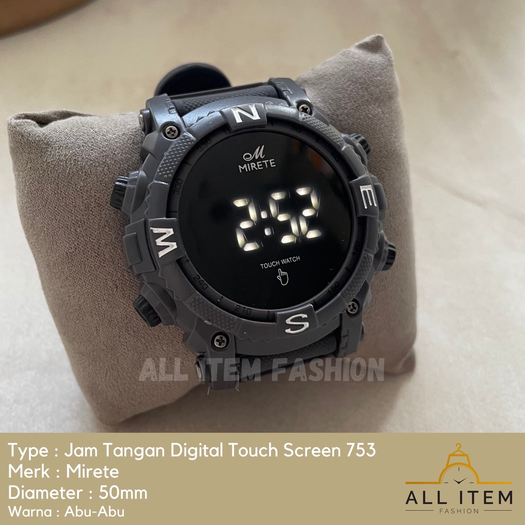 COD✅ Jam Tangan Digital Touch Screen Mirete 753 / Sport Watch / Jam Fashion / Jam Modern Layar Sentuh / Tanggal Bulan Tahun