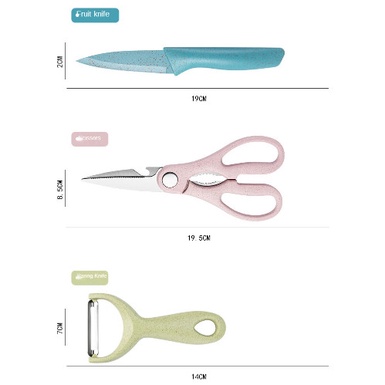 New Pisau 6 In 1 Set Complete / Set Pisau Dapur / Pisau Keramik