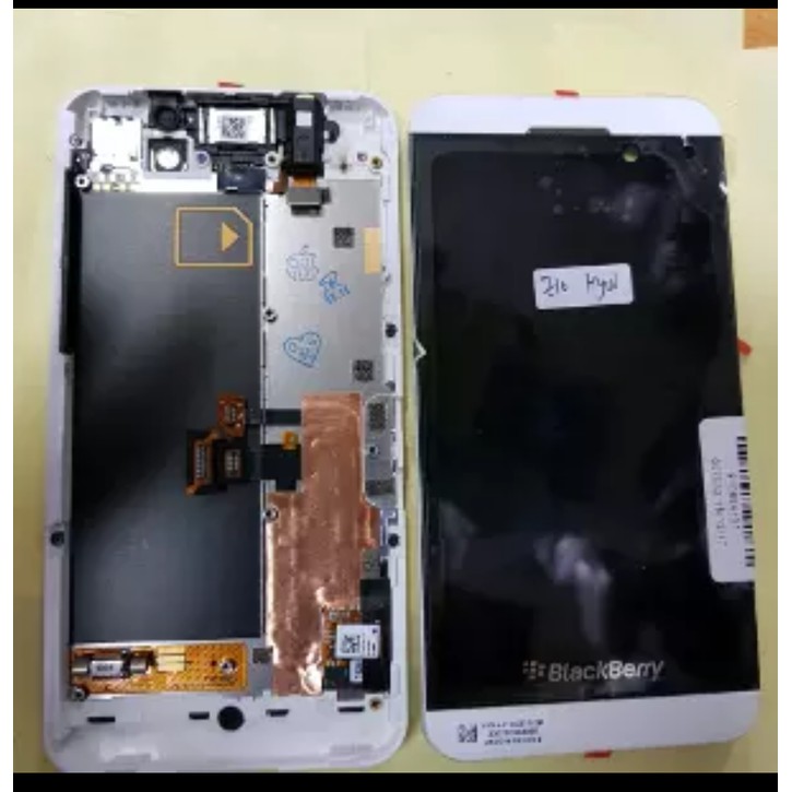 LCD 1SET PLUS FRAME BLACKBERRY Z10 3G ORIGINAL WHITE SIM UP SIM ATAS