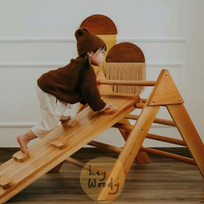 (Set) PIKLER 1.2m NATURAL •• PIKLER Tinggi 120cm•• PEROSOTAN ANAK •• CLIMBING
