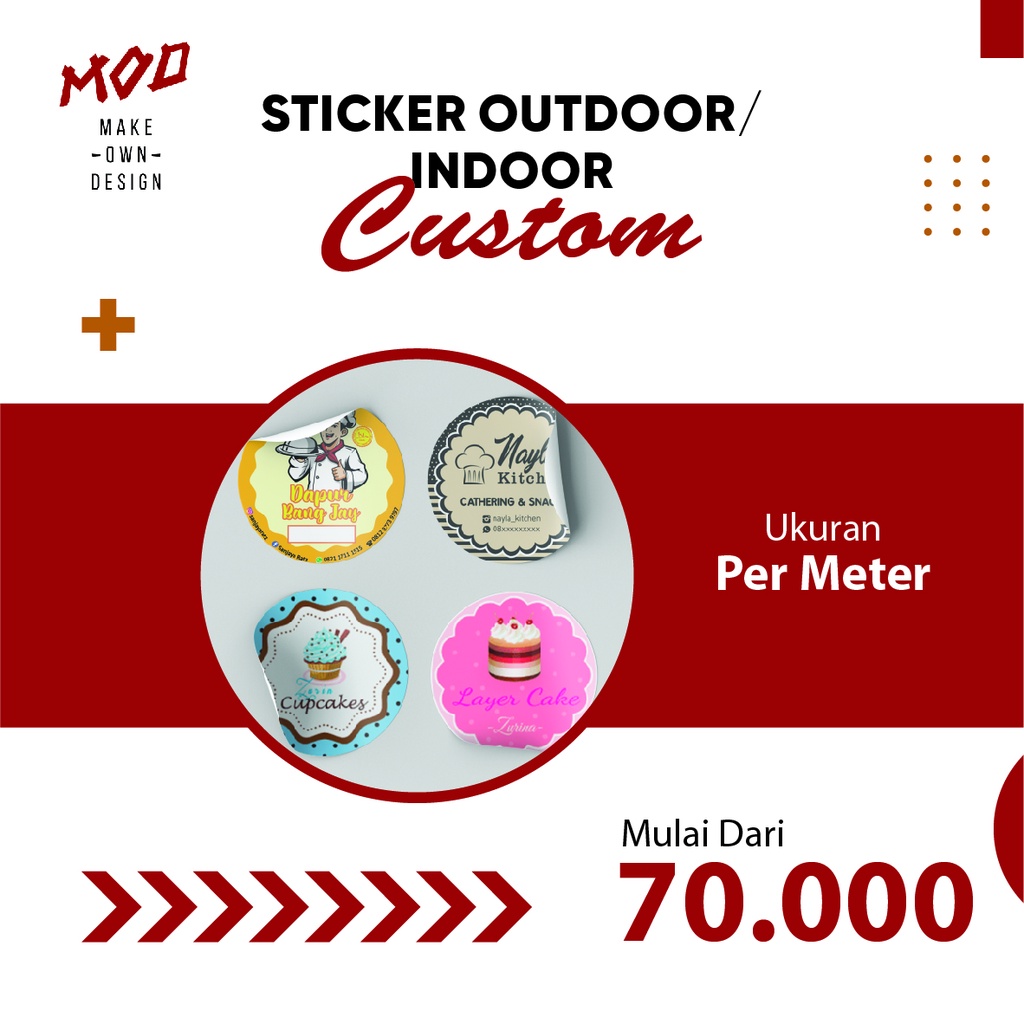 

CETAK STIKER OUTDOOR / INDOOR - BAHAN VYNIL PUTIH - PER METER