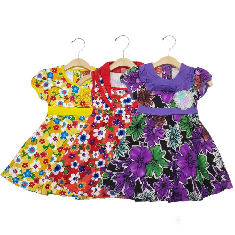 DRESS FASHION ANAK PEREMPUAN 2-4 TAHUN MOTIF BUNGA