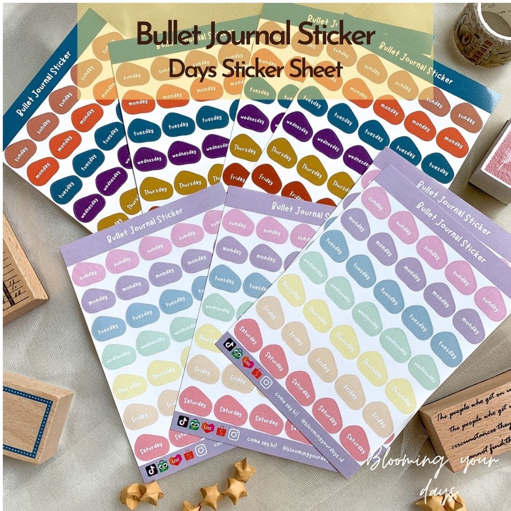 

Bloomingyourdays Sticker Aesthetic Bullet Journal DAYS Planner Deco