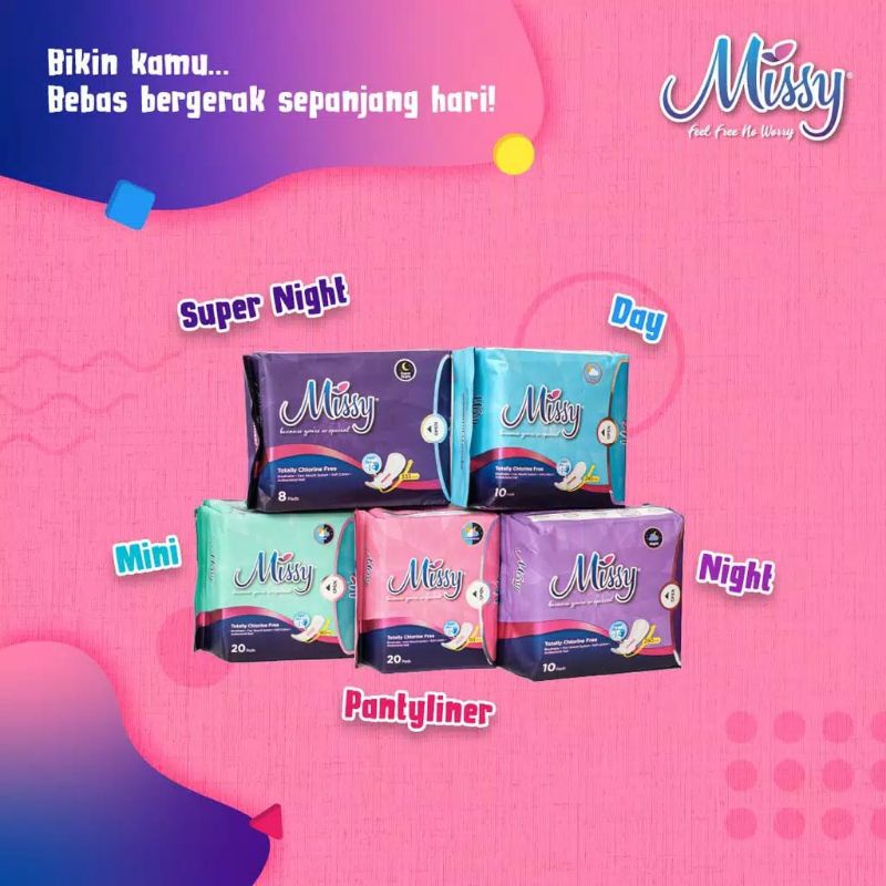 Pembalut Missy Original 100% / Missy Pantyliner / Pembalut kesehatan