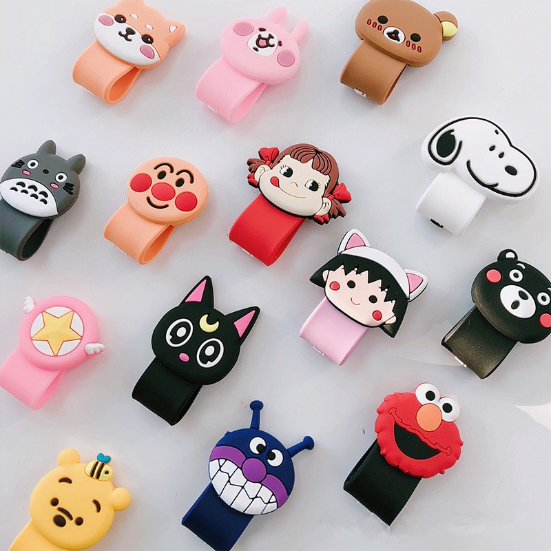 Cartoon USB Cable Bobbin Winder Data line Protector Earphone Wire Cord Organizer Management fastener