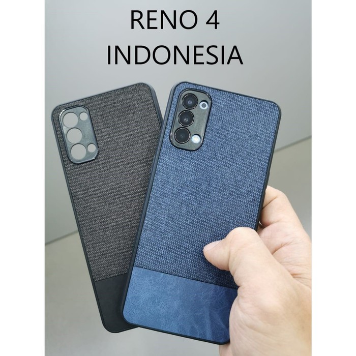 OPPO RENO 3 / RENO 3 PRO / RENO 4 / RENO 4 PRO / RENO 4F VERSI INDONESIA SOFT CASE FABRIC DENIM COVER