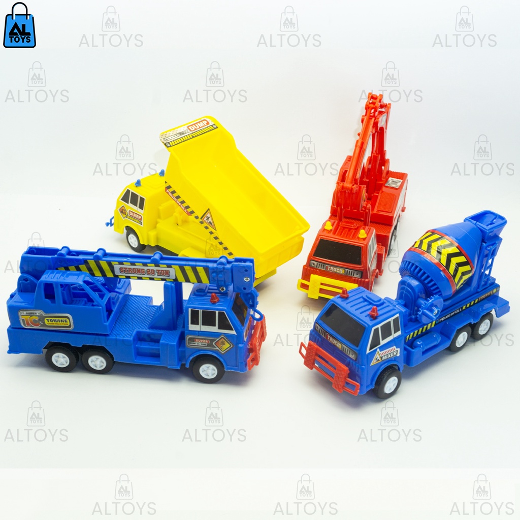 Engineering Truck Mini Mainan Mobil Konstruksi Mini Pullback Murah Dump Truk, Crane, Mixer dan Excavator ST2159