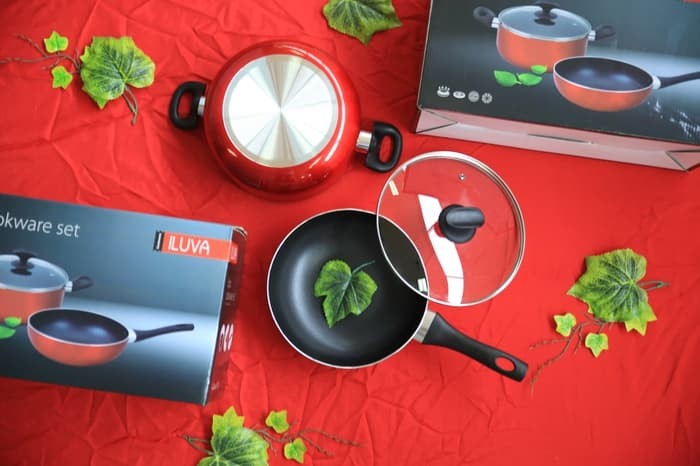 Set Panci Wajan Teflon ILUVA 3Pcs Cookware