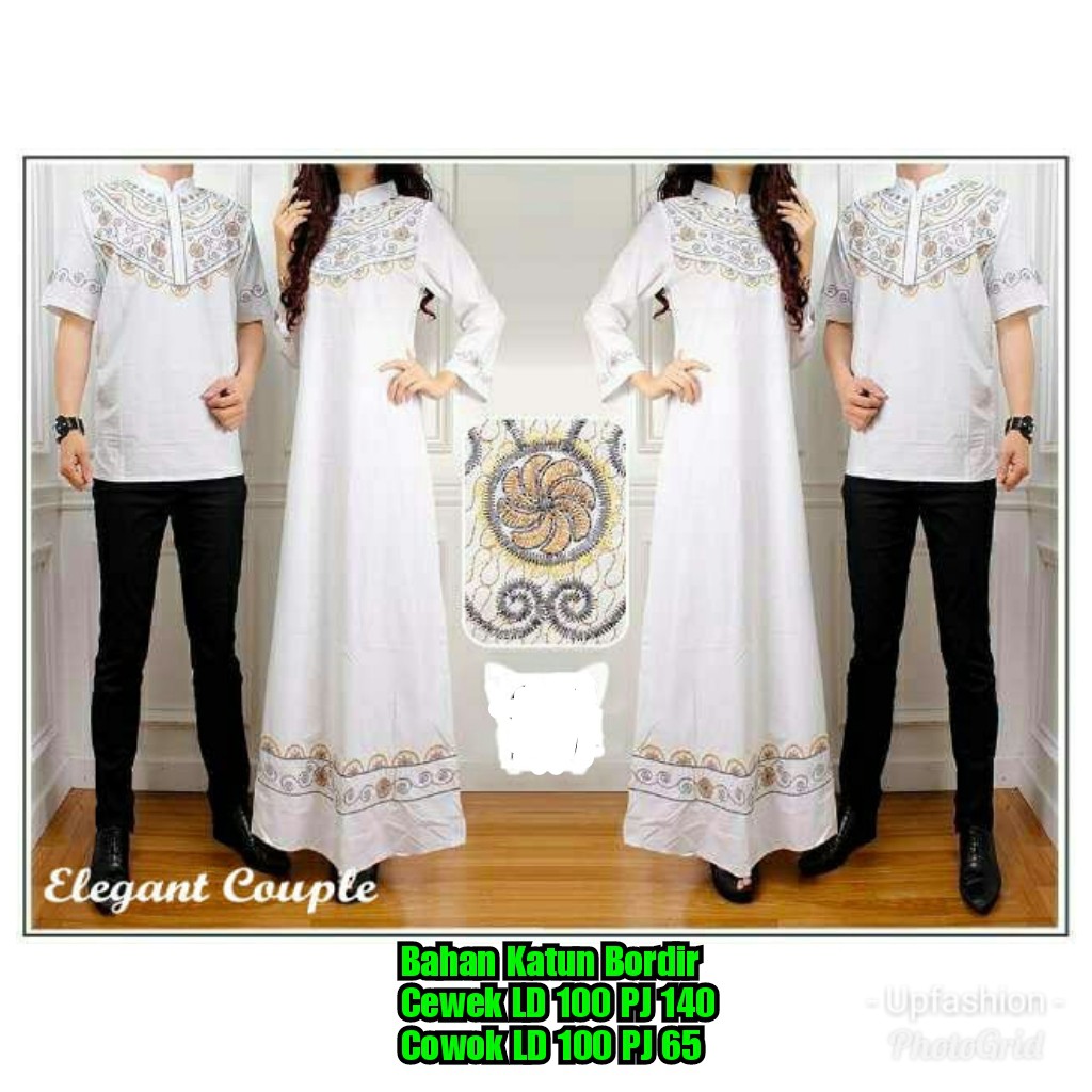 ELEGANT  COUPLE BAHAN twistcone  BORDIR LD 100 PJ COWOK 65 PJ CEWEK 140