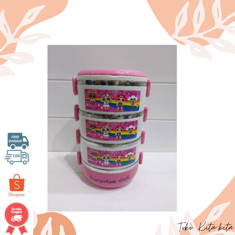 Rantang stainless karakter 4 susun/Rantang Karakter/ Rantang anak anak lucu