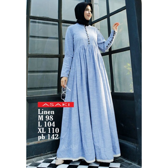 Gamis GAMIS ASAKI MUSLIM (Z4K6) Dress Gamis Remaja Gamis Gamis Polos Gamis Putih Gamis Remaja Rayon 