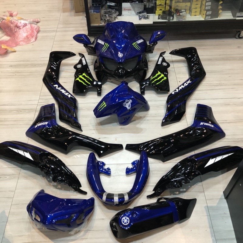 Full Set Komplit Body Predator All New Yamaha Nmax 2020 Airbrush Biru Monster