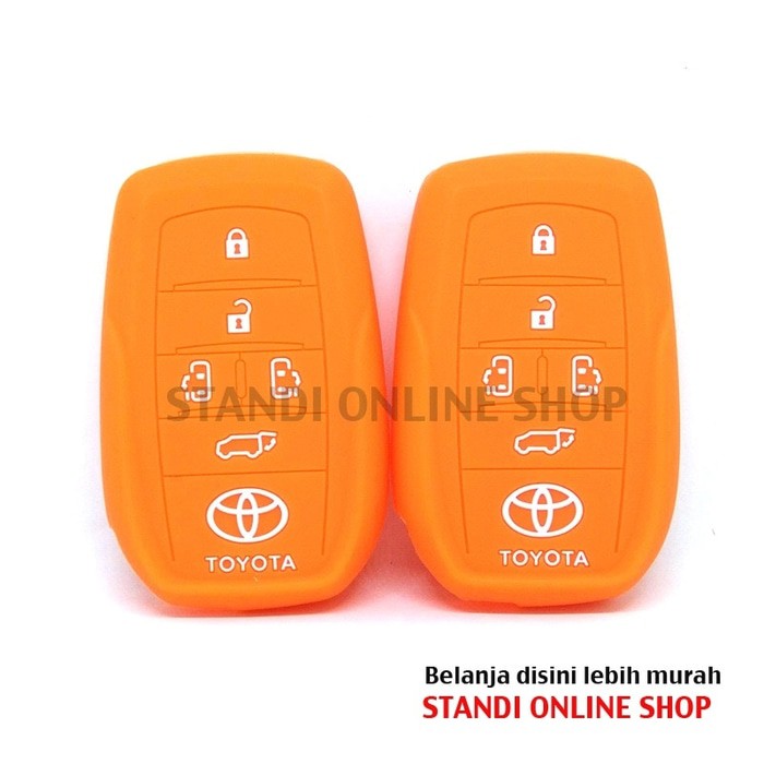 Kondom Kunci Silikon Remote Toyota All New Alphard Vellfire Orange