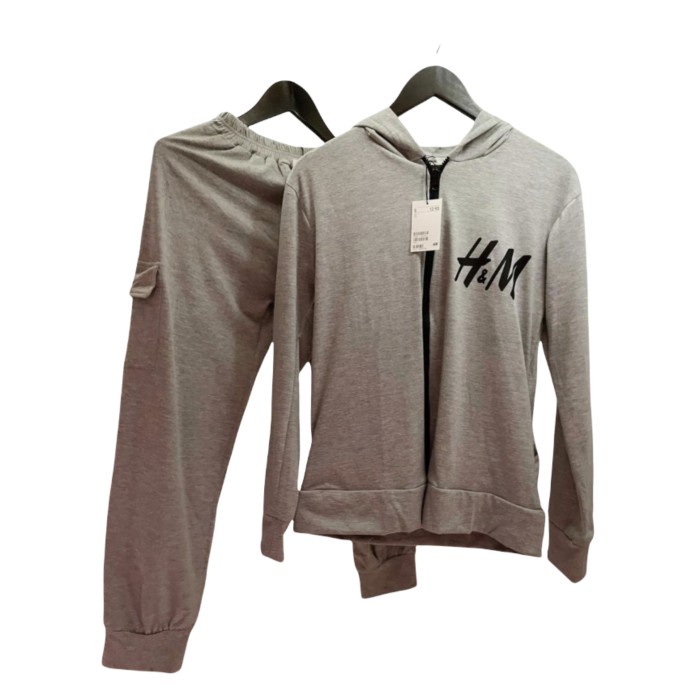 HM Jeju Jacket Set Grey / One Set Wanita / Setelan Jacket Wanita - Putih