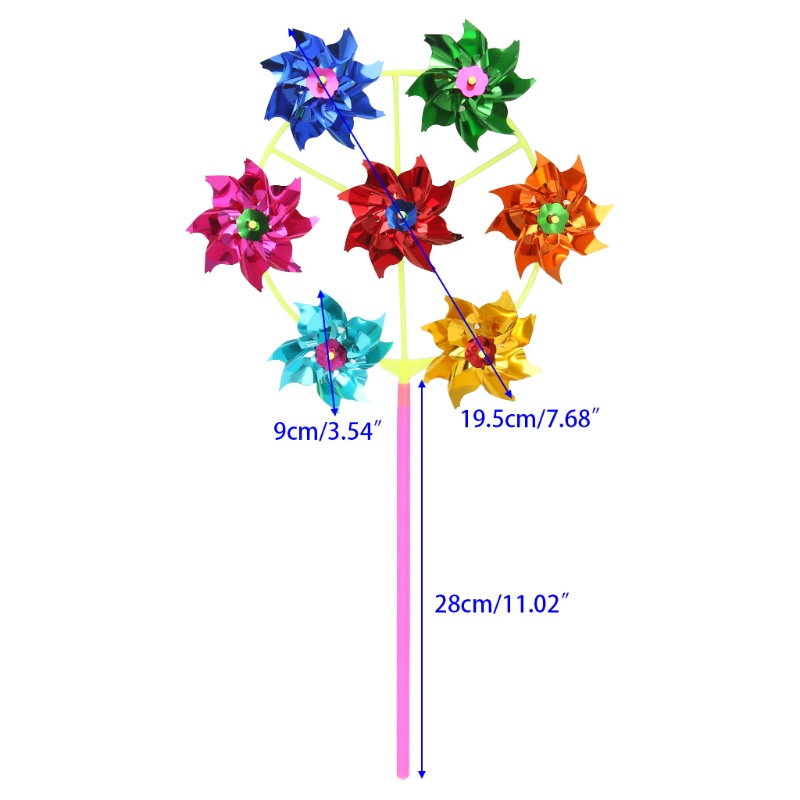 Mary Colorful DIY Sequin Windmill Wind Spinner Dekorasi Halaman Taman Rumah Mainan Anak