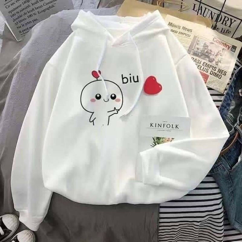 BIU HOODIE WANITA - ATASAN TEBAL CEWEK - BAJU LUCU PREMIUM