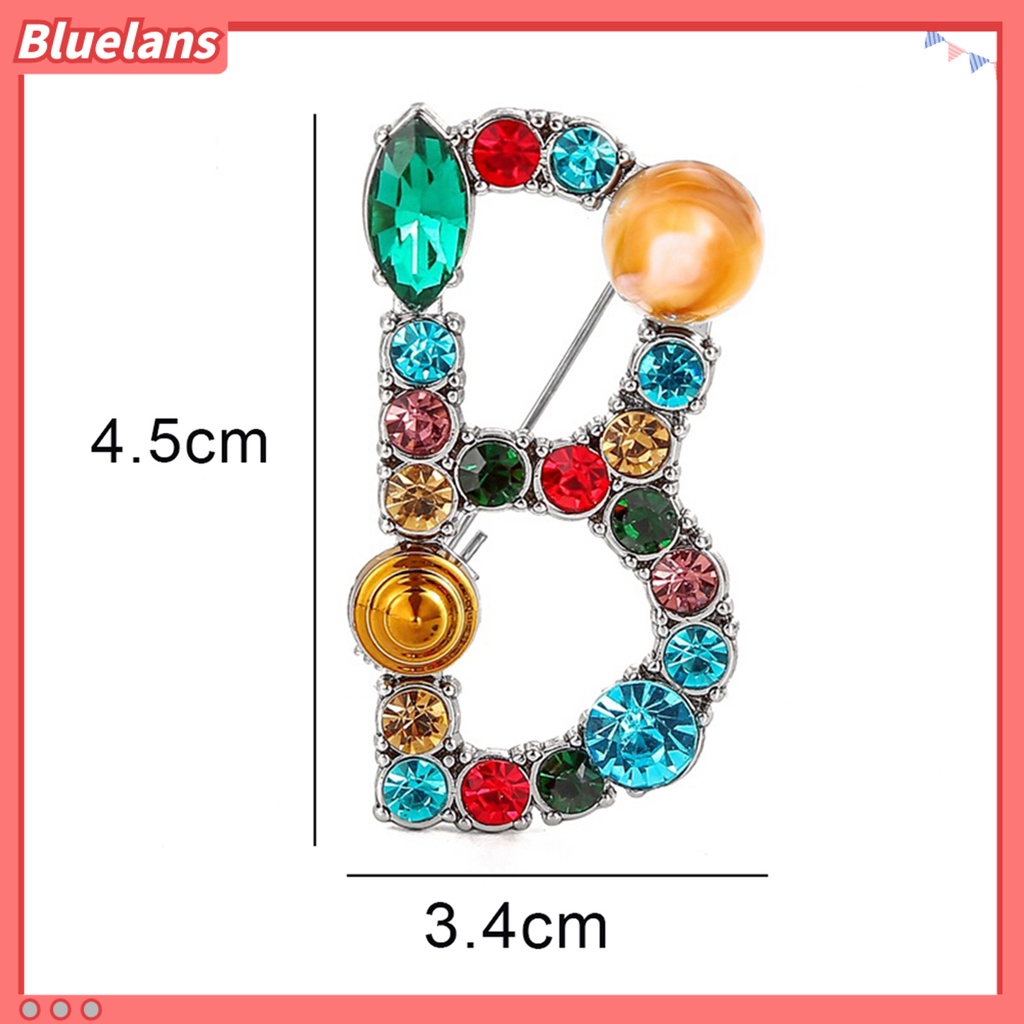 Bluelans Brooch Exquisite Beautiful Colorful Letter Brooch Pin