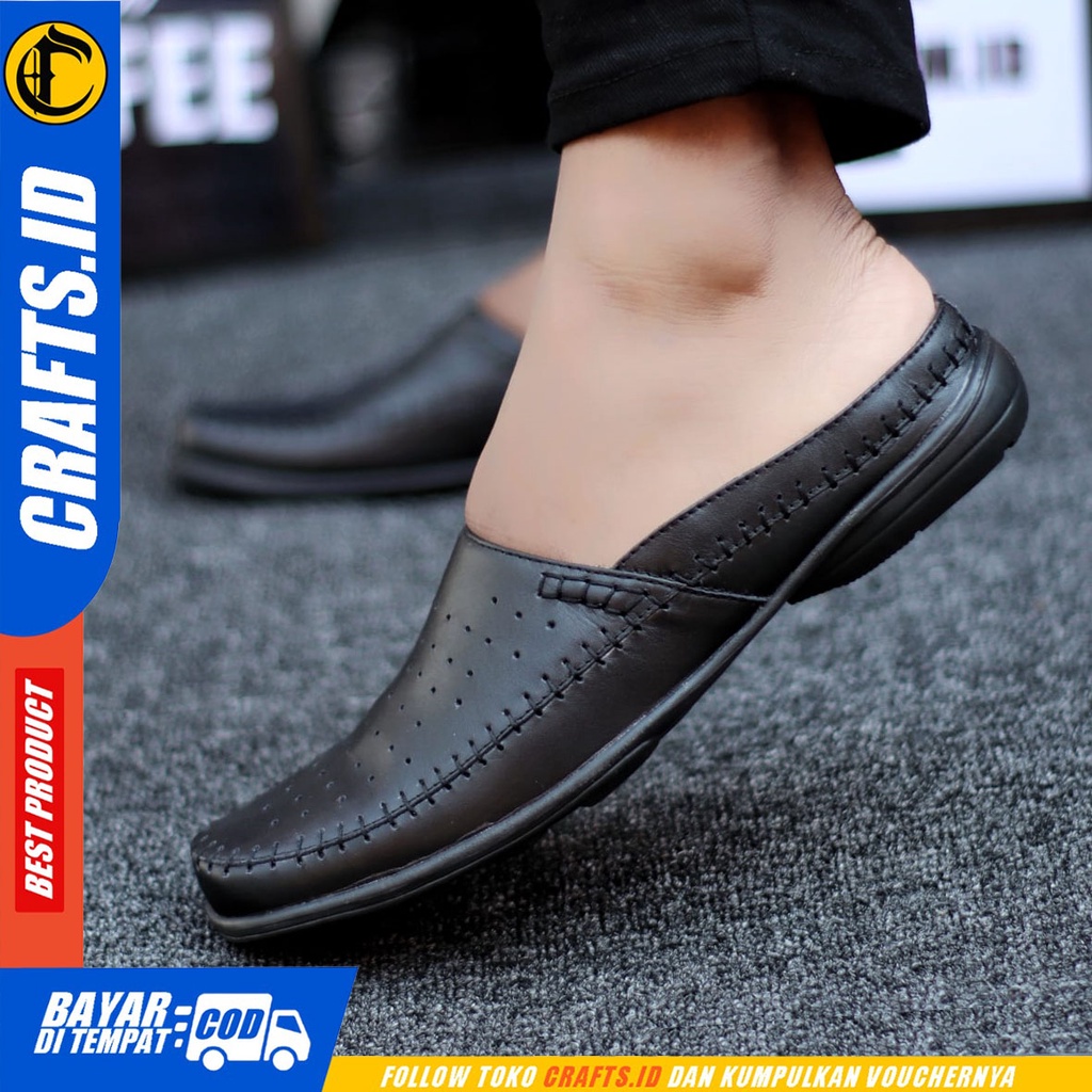 Crafts Trunkz - Sepatu Sandal Bustong Casual Kulit Asli Pria