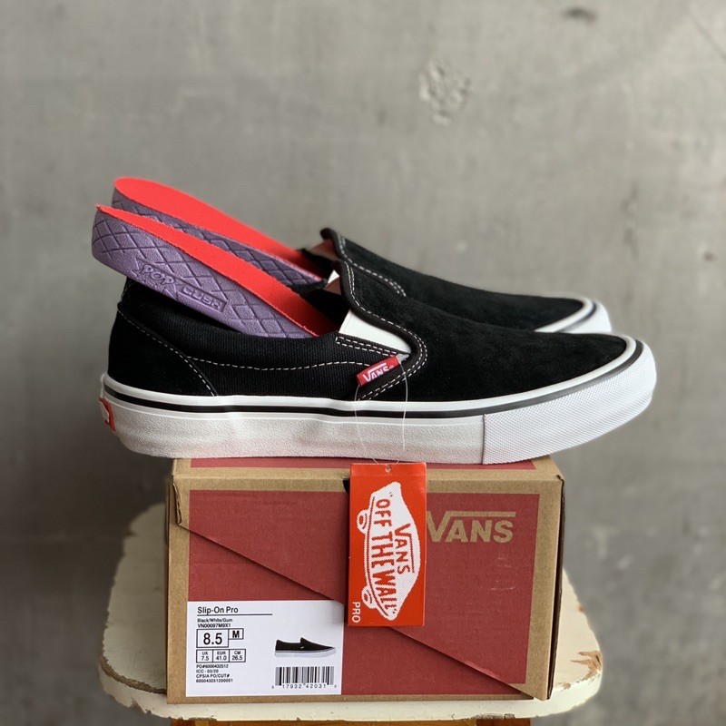 VANS SLIP ON PRO BLACK WHITE ORIGINAL
