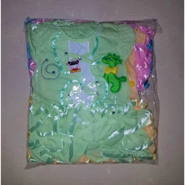 DRESS BAYI ISI 1 LUSIN, Baby Bahan Polyster Motif Boneka Tempel Grosir