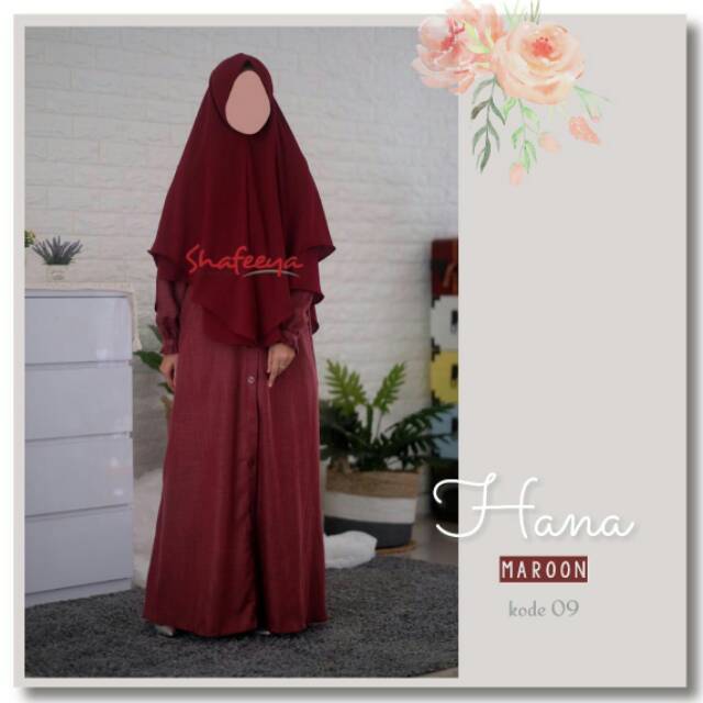 HANA DRESS || Gamis Syari Linen Burbery By Shafeeya