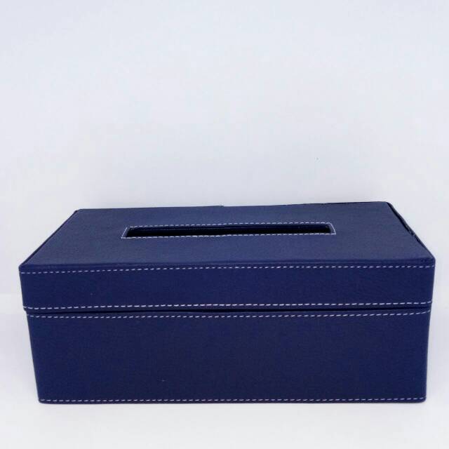 Kotak Tisue Vinil Panjang Navy / Souvenir