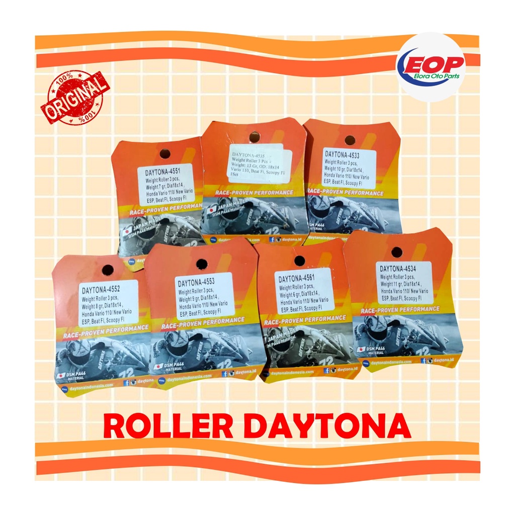 ROLLER RACING ROLLER BEAT FI VARIO FI 110 SCOOPY FI SPACY FI DAYTONA 6/7/8/9/10/11/13 gr ORIGINAL