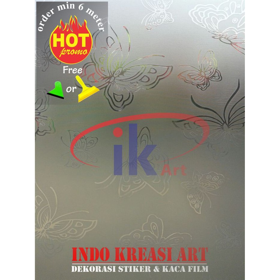 STIKER KACA STICKER KACA MOTIF KUPU 122 KACA FILM MOTIF PELAPIS KACA