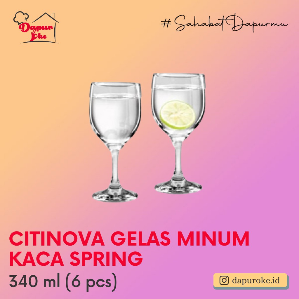 Citinova Gelas Minum Kaca Spring (6 pcs)