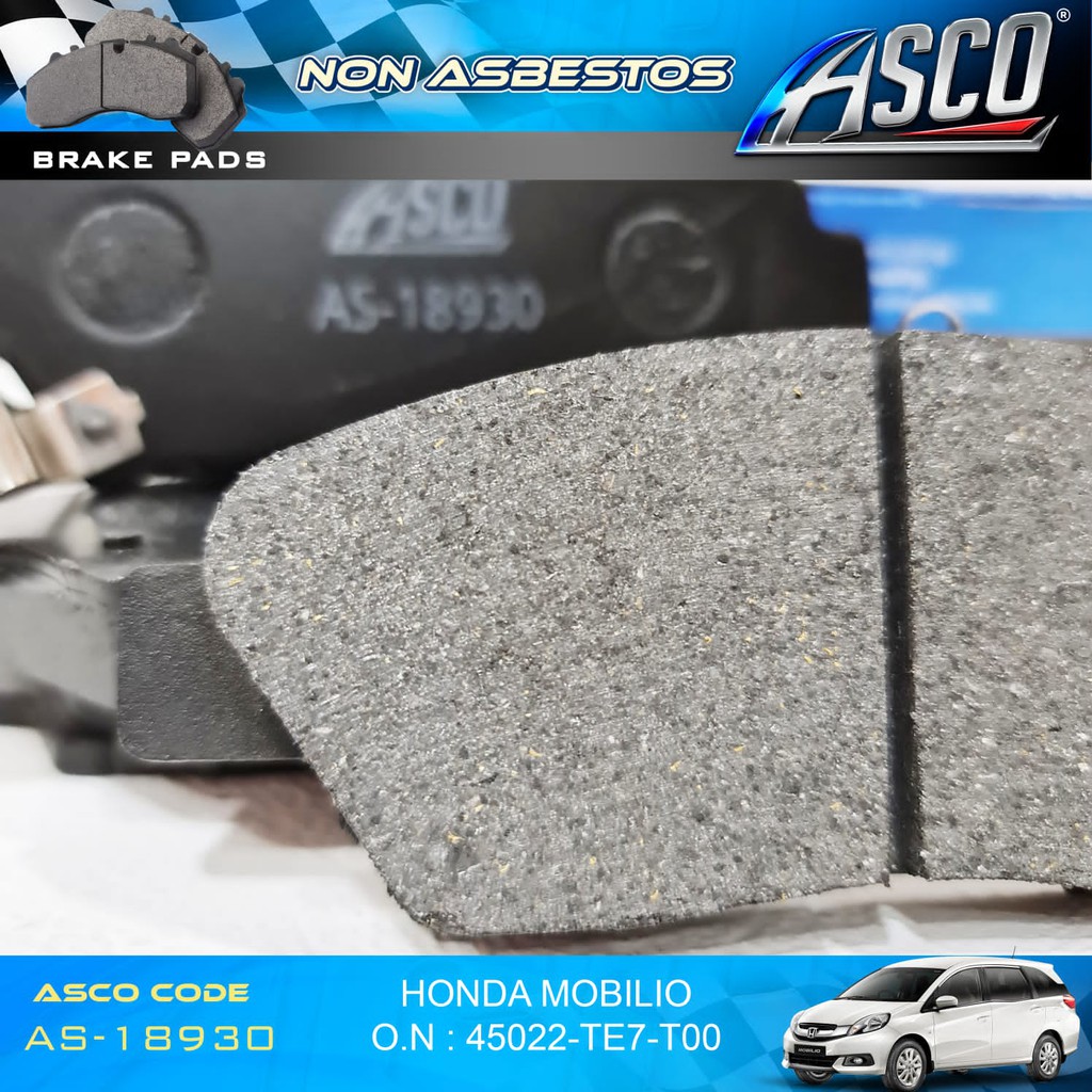 Brake Pad Depan Set Honda Mobilio ASCO Non Asbestos