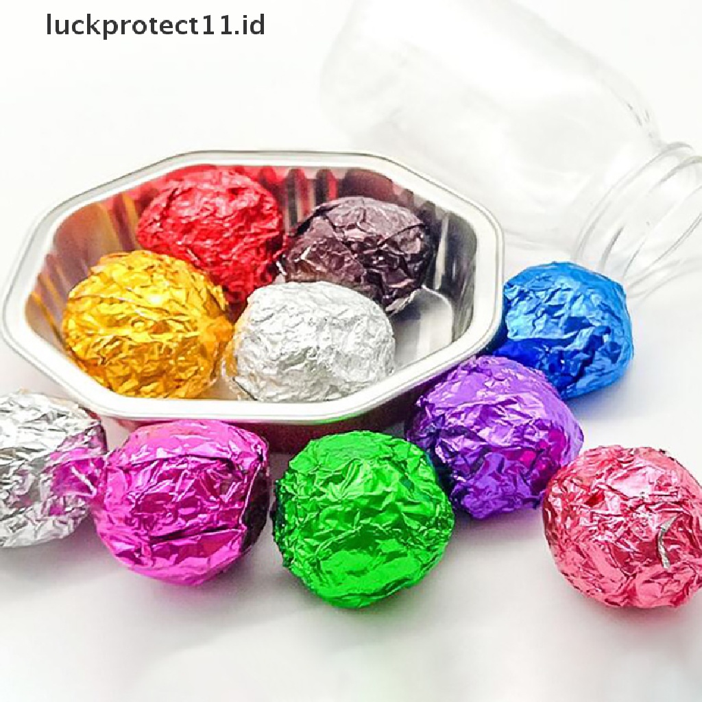 // Hg &amp; ID// 100Pcs Foil Candy Package Paper Kertas Kaleng Makanan Gula Permen Aluminium Coklat