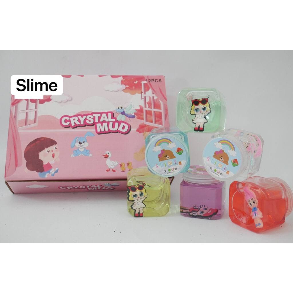 SLIME MOTIF LOL BENTUK KOTAK TRANSPARAN ISI BONEKA TERMURAH