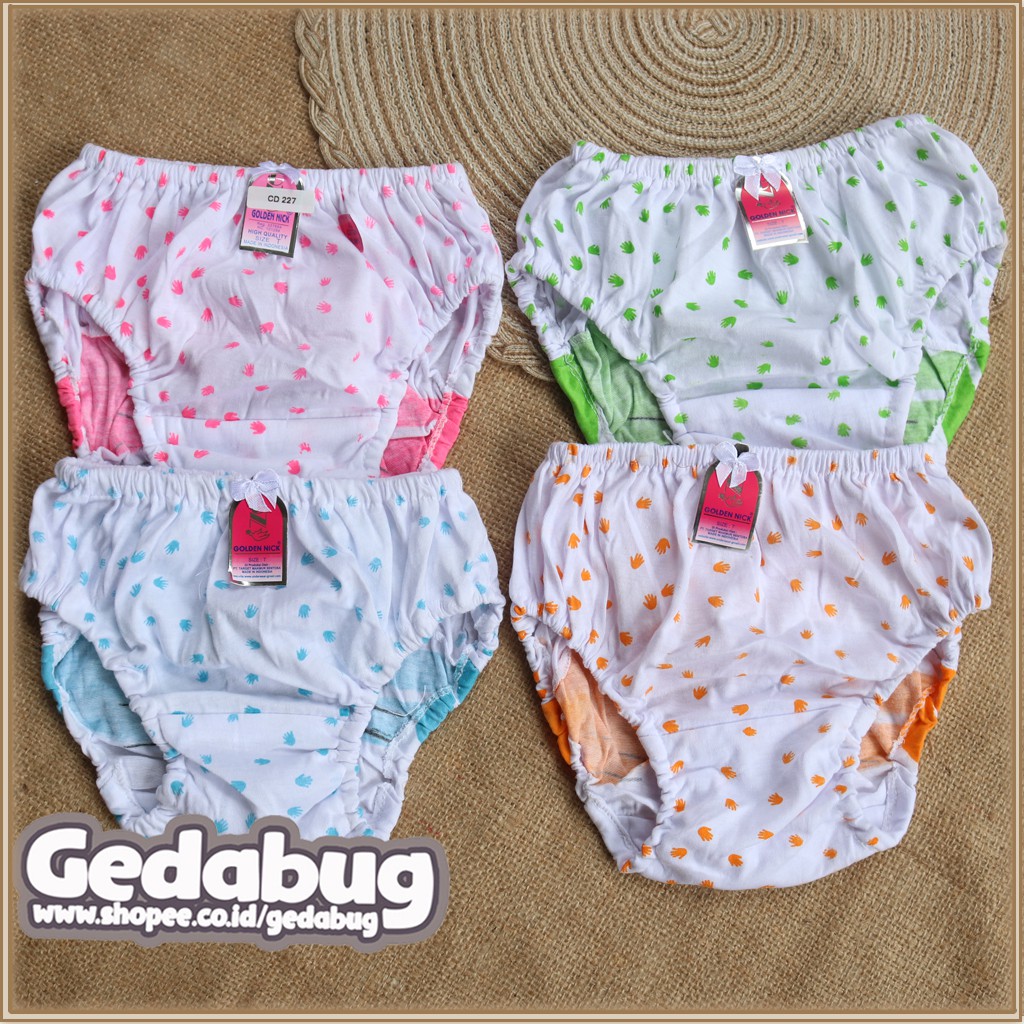 3 Pcs - Celana dalam anak Karakter lucu Golden Nick Kuping | Usia 1 - 4 tahun | Gedabug