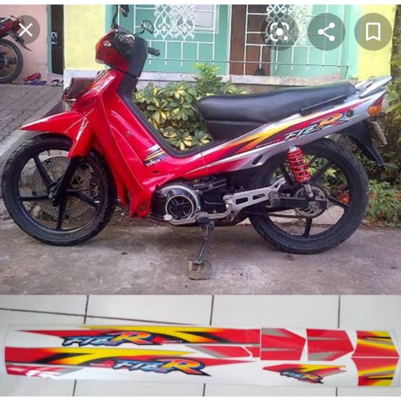 Sticker stripping body Yamaha F1ZR merah silver
