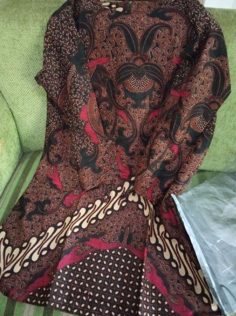 Batik Tunik Shibori Jumputan Terbaru All Size 106cm / Hrb026 Yelbor Navbor / Biru Putih / Original..