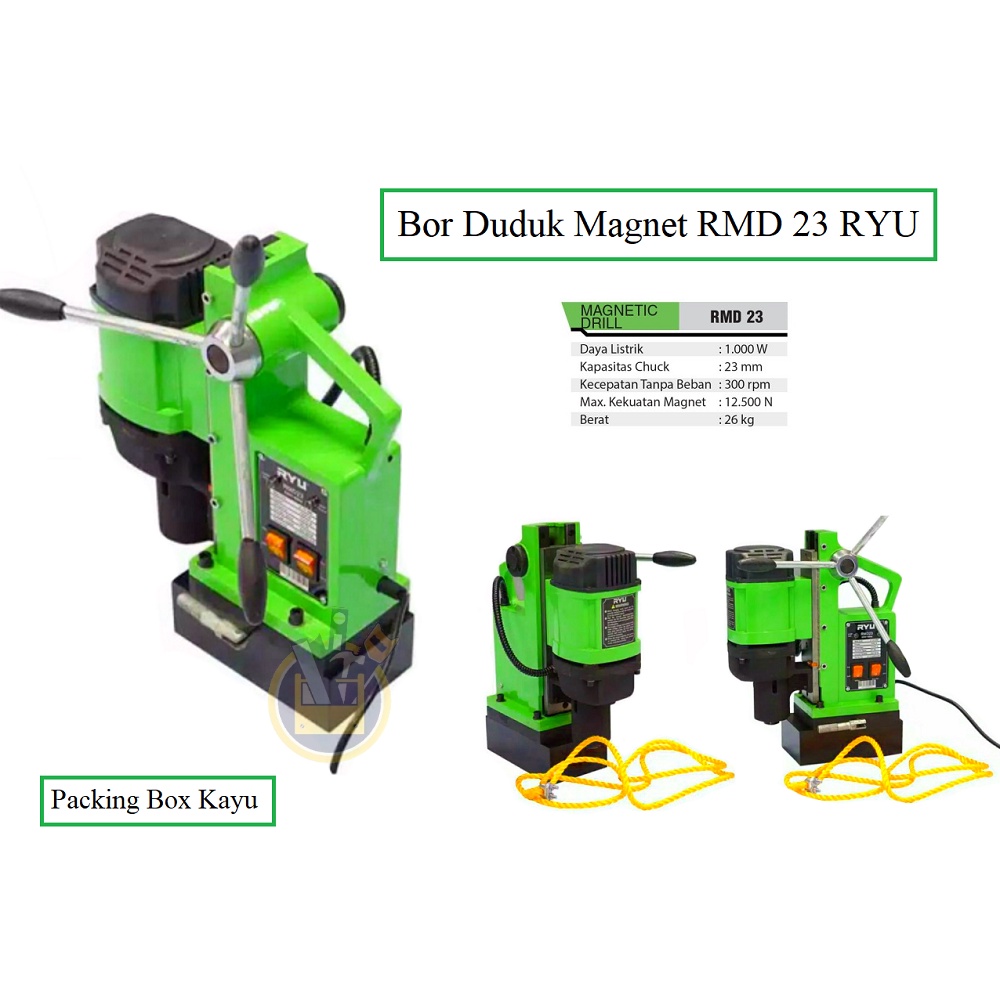 RYU RMG 23 Mesin Bor Magnet RMD 23 mm Magnetic Drill RMD23 23MM / Mesin Bor Magnet Duduk / Bor Duduk Magnet 23mm MURAH ORIGINAL BERGARANSI