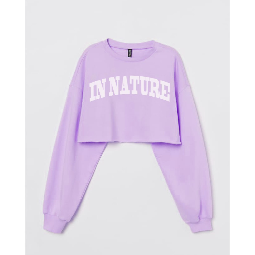 Sweater Crop ovesize IN NATURE LILAC sweter crop kekinian