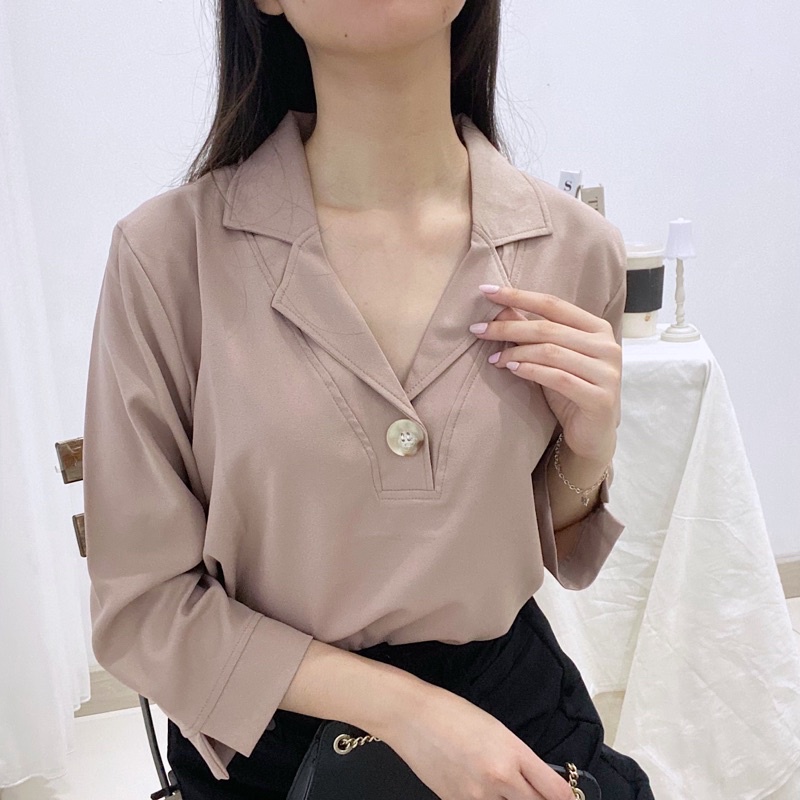 SINA Blouse Kantor Kerah / Atasan Wanita Casual / Blus Kerja Korea 0362