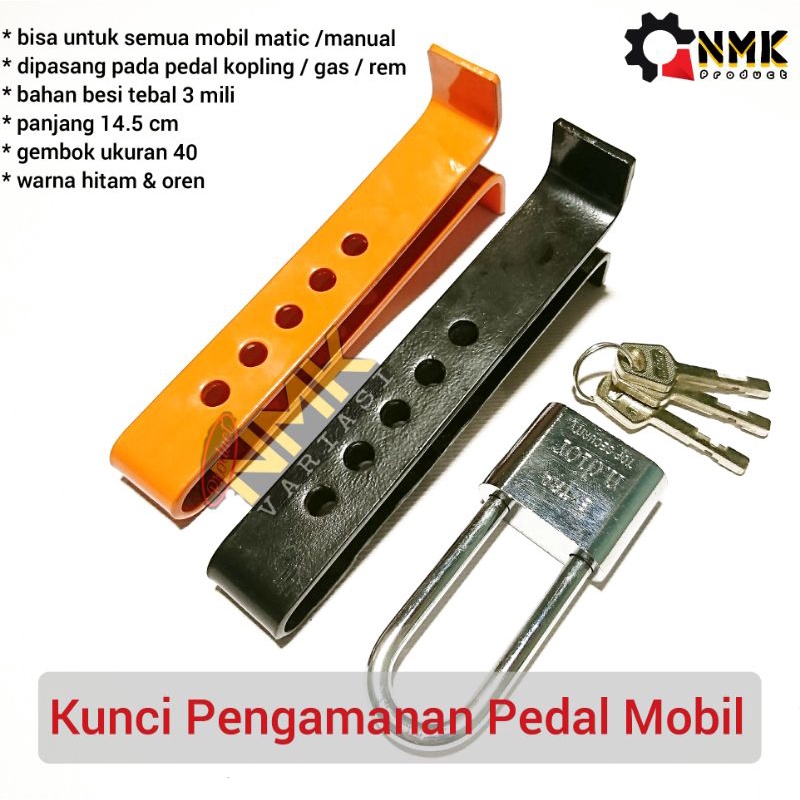 Kunci Pengamanan Mobil Kunci Kopling Pedal Stir Stang Anti Maling Mobil