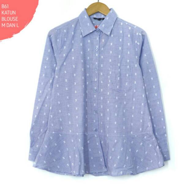 Katun blouse polkadot blouse kemeja polkadot import