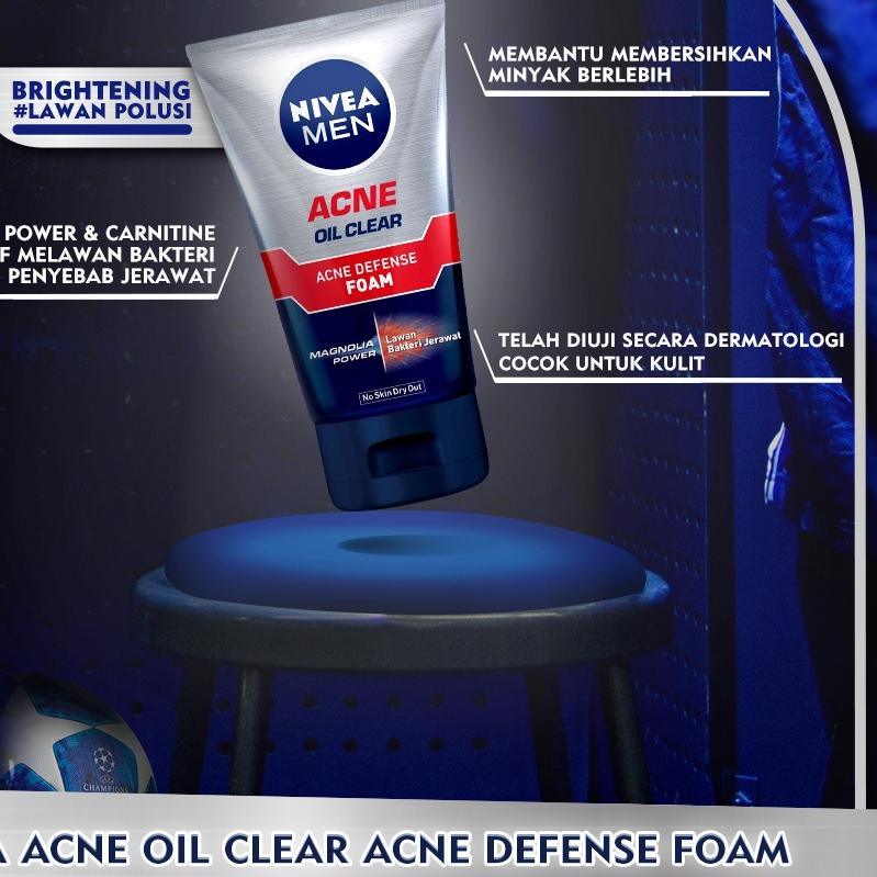 NIVEA MEN Personal Care Men Acne Oil Clear Acne Defense Foam 100mL Twinpack