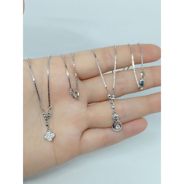 kalung koye itali kaca + liontin bunga &amp; tears mp/ kalung perak asli silver