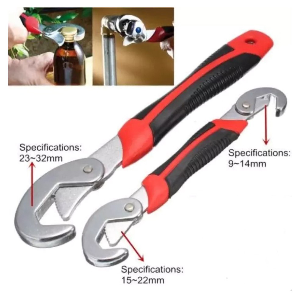 Snap &amp; Grip Wrench Isi 2 Universal Kunci Inggris Pas Serbaguna