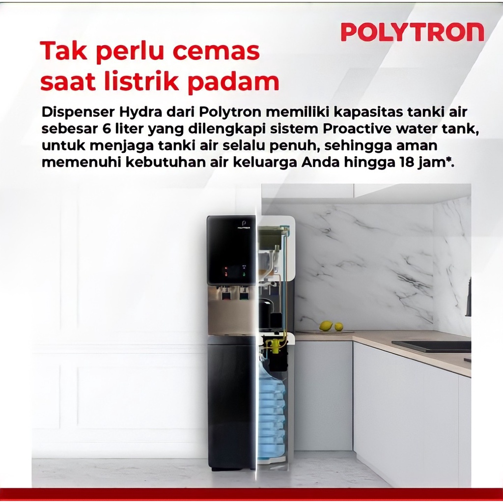 Polytron Dispenser Galon Bawah Hydra dengan UV PWC 778XUV - Hitam